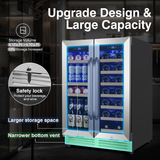 Model Name KMYL120-3-VT-1 24 Inch Upgraded Wine and Beverage Refrigerator– Dual Zone Beverage Cooler with Glass Door | Under Counter or Freestanding | Large Capacity, Advanced Cooling System & Carbon Purification