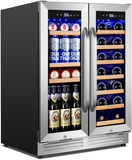 Model Name KMYL120-3-VT-1 24 Inch Upgraded Wine and Beverage Refrigerator– Dual Zone Beverage Cooler with Glass Door | Under Counter or Freestanding | Large Capacity, Advanced Cooling System & Carbon Purification
